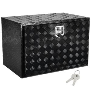Underbody Truck Box, 48" x 17" x 18" Pickup Storage Box, Heavy Duty Aluminum Diamond Plate Tool Box with Lock and Keys, Waterproof Trailer Storage Box with T-Handle Latch for Truck, Van, Trailer