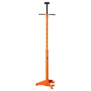 underhoist support stand, 3/4 ton capacity under hoist jack stand, lifting from 38.4 to 75.4 in, bearing mounted spin handle, self locking threaded screw, two wheels, support vehicle components