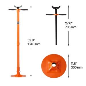 underhoist support stand, 3/4 ton capacity under hoist jack stand, lifting from 52.8 to 76 in, self locking threaded screw, bearing mounted spin handle pole jack, support vehicle components