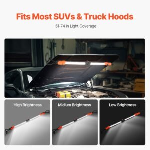 underhood work light, 2300lm, 6000mah rechargeable bright led light, portable cordless mechanic work light bar with hooks, for car repairing inspection garage workshop emergency home lighting