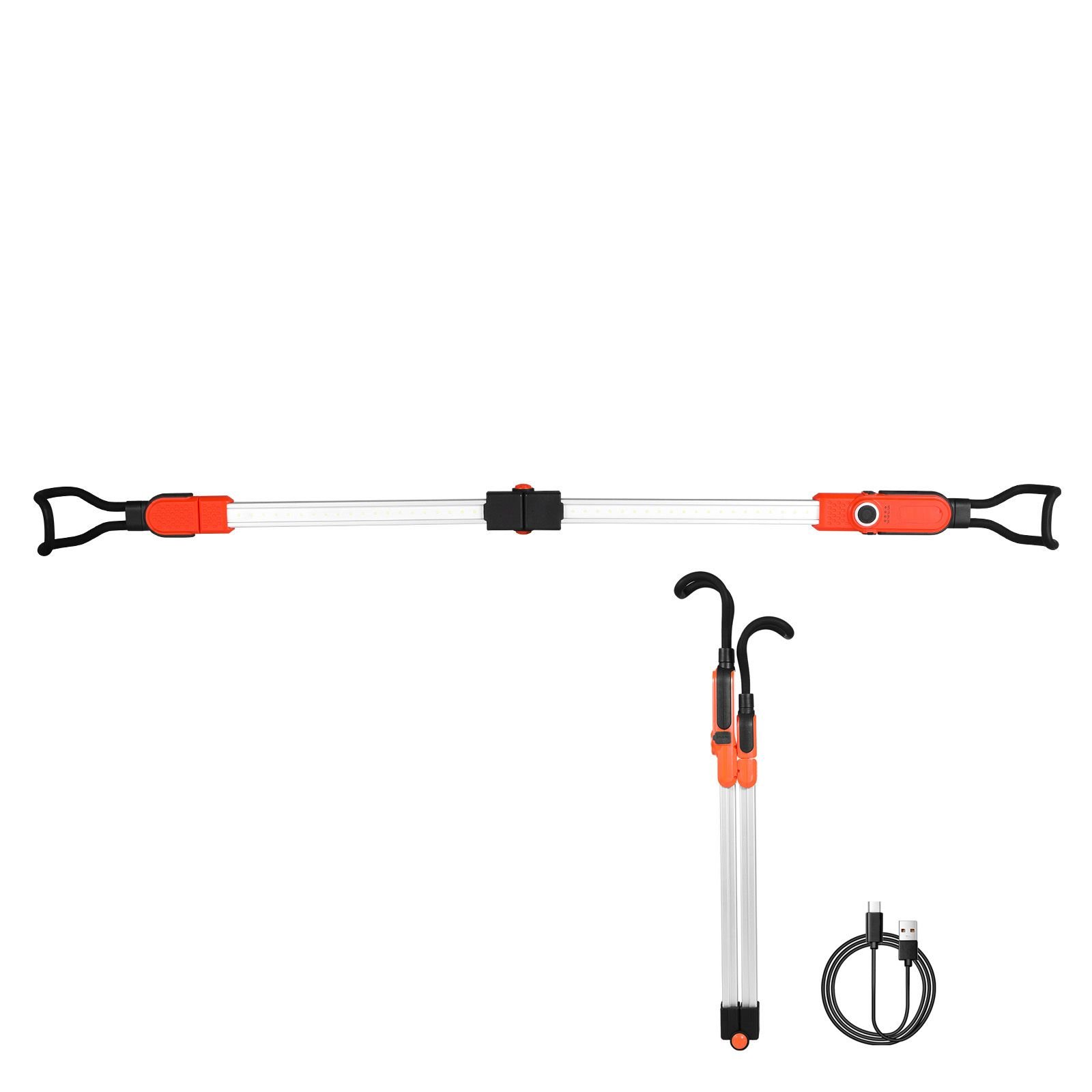 underhood work light, 2300lm, 6000mah rechargeable bright led light, portable cordless mechanic work light bar with hooks, for car repairing inspection garage workshop emergency home lighting