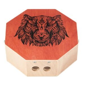 unique cajon box drum, with internal guitar strings, portable wooden percussion box, birch wood drum musical instrument with adjustable strap, for beginners & professionals, 11.6 x 11.6 x 4 in