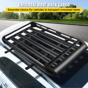 universal 50.4 x 36.4 inch roof basket, basket roof rack, aluminum roof mounted cargo rack with bars xl b for car top luggage traveling suv holder
