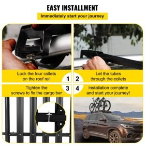 universal 50.4 x 36.4 inch roof basket, basket roof rack, aluminum roof mounted cargo rack with bars xl b for car top luggage traveling suv holder