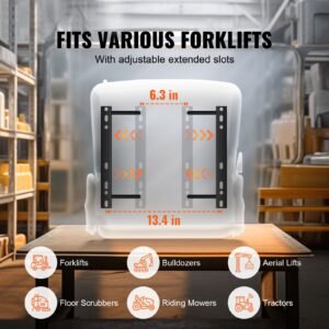 universal forklift seat, fold down tractor seat with adjustable angle back and micro switch, 6.3 13.4 inch extended slot comfortable forklift seat for tractor loader excavator