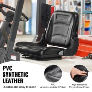 universal forklift seat, fold down tractor seat with adjustable angle back and micro switch, 6.3 13.4 inch extended slot comfortable forklift seat for tractor loader excavator