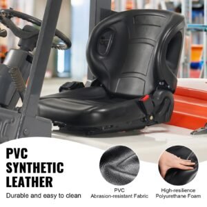 universal forklift seat,tractor seat with adjustable angle back, micro switch and seatbelt,wrap around forklift seat for tractor loader excavator