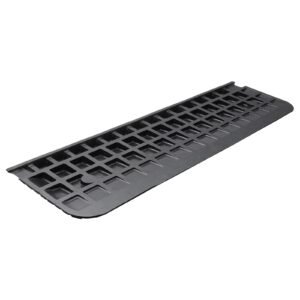 upgraded rubber threshold ramp, 1" rise wheelchair ramp doorway, natural curb ramp rated 33069 lbs load capacity, non slip textured surface rubber curb ramp for wheelchair and scooter