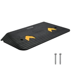 Upgraded Rubber Threshold Ramp, 3" Rise Door Ramp with 1 Channel, Natural Rubber Car Ramp with Non-Slip Textured Surface, 33069 lbs Load Capacity Curb Ramp for Wheelchair and Scooter