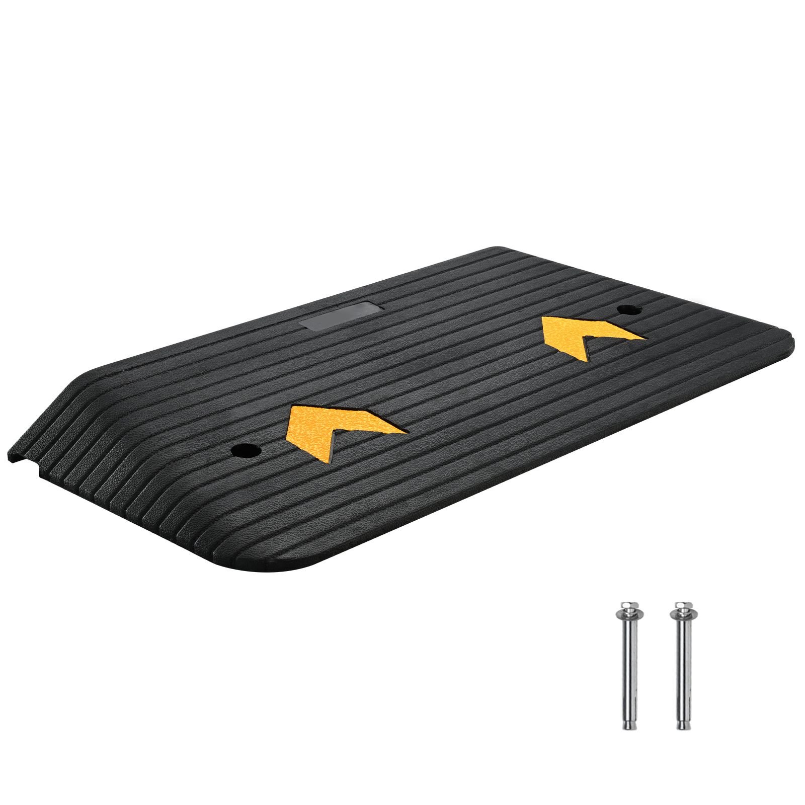 upgraded rubber threshold ramp, 3" rise door ramp with 1 channel, natural rubber car ramp with non slip textured surface, 33069 lbs load capacity curb ramp for wheelchair and scooter