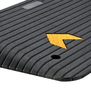 upgraded rubber threshold ramp, 4" rise door ramp with 1 channel, natural rubber car ramp with non slip textured surface, 33069 lbs load capacity curb ramp for wheelchair and scooter