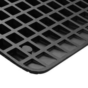 upgraded rubber threshold ramp, 4" rise door ramp with 1 channel, natural rubber car ramp with non slip textured surface, 33069 lbs load capacity curb ramp for wheelchair and scooter