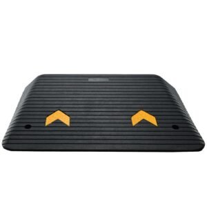 upgraded rubber threshold ramp, 4" rise door ramp with 1 channel, natural rubber car ramp with non slip textured surface, 33069 lbs load capacity curb ramp for wheelchair and scooter