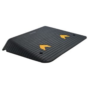upgraded rubber threshold ramp, 4" rise door ramp with 1 channel, natural rubber car ramp with non slip textured surface, 33069 lbs load capacity curb ramp for wheelchair and scooter