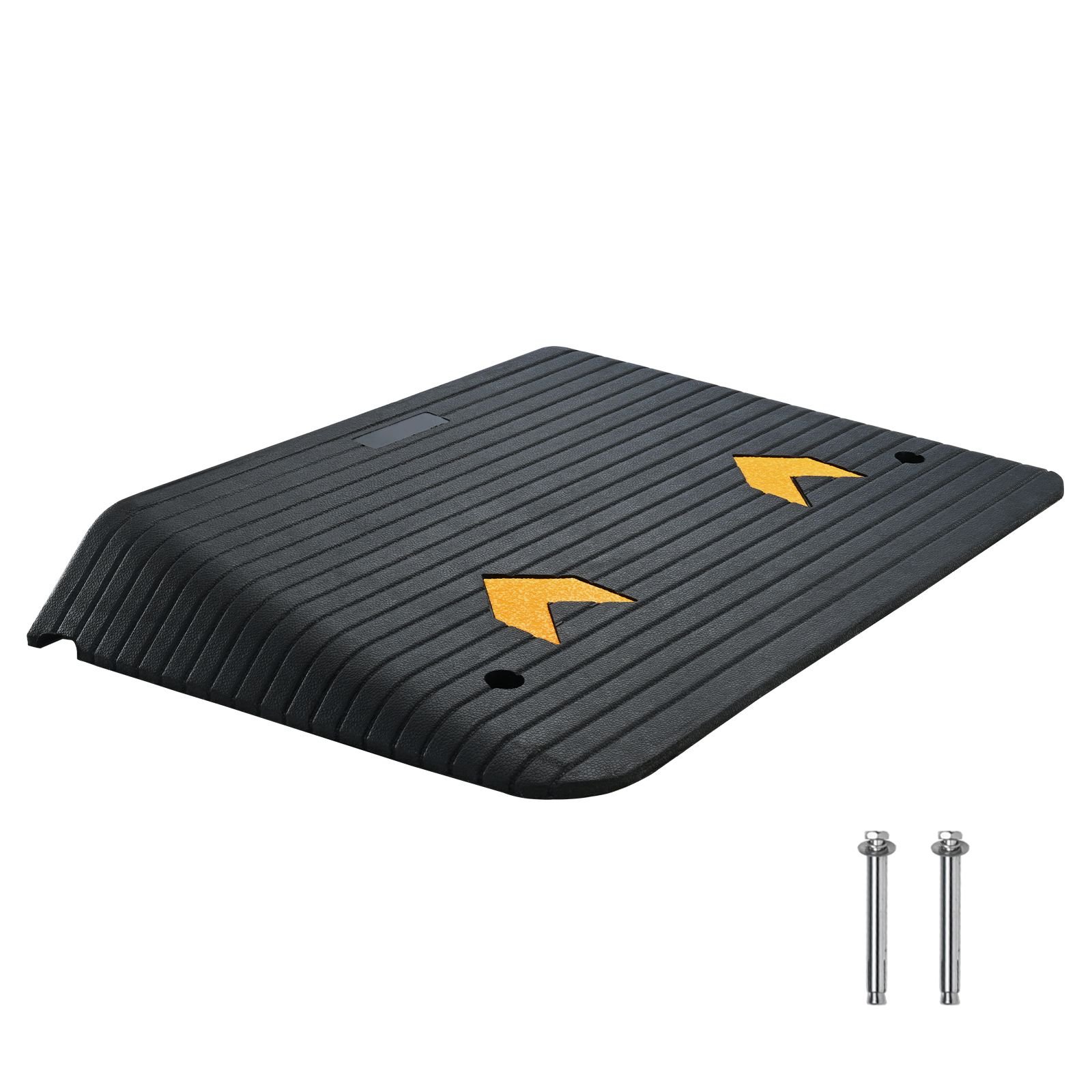 upgraded rubber threshold ramp, 4" rise door ramp with 1 channel, natural rubber car ramp with non slip textured surface, 33069 lbs load capacity curb ramp for wheelchair and scooter