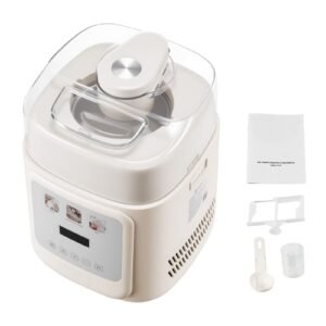Upright Automatic Ice Cream Maker with Built-in Compressor, 1 Quart No Pre-freezing Gelato Maker & Frozen Yogurt Machine, 4 Modes Electric Sorbet-Maker, Compressor Ice Cream Machine for Home