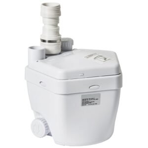 utility sink pump, 1/3 hp, 120 volt, 1750 gph flow, 18 ft head, under sink sump pump system with copper wire motor, heavy duty utility/laundry sink pump, drain pump with 1 1/2" outlet, white