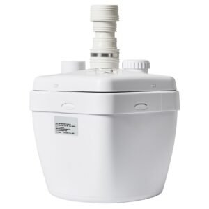 utility sink pump, 1/3 hp, 120 volt, 1750 gph flow, 18 ft head, under sink sump pump system with copper wire motor, heavy duty utility/laundry sink pump, drain pump with 1 1/2" outlet, white