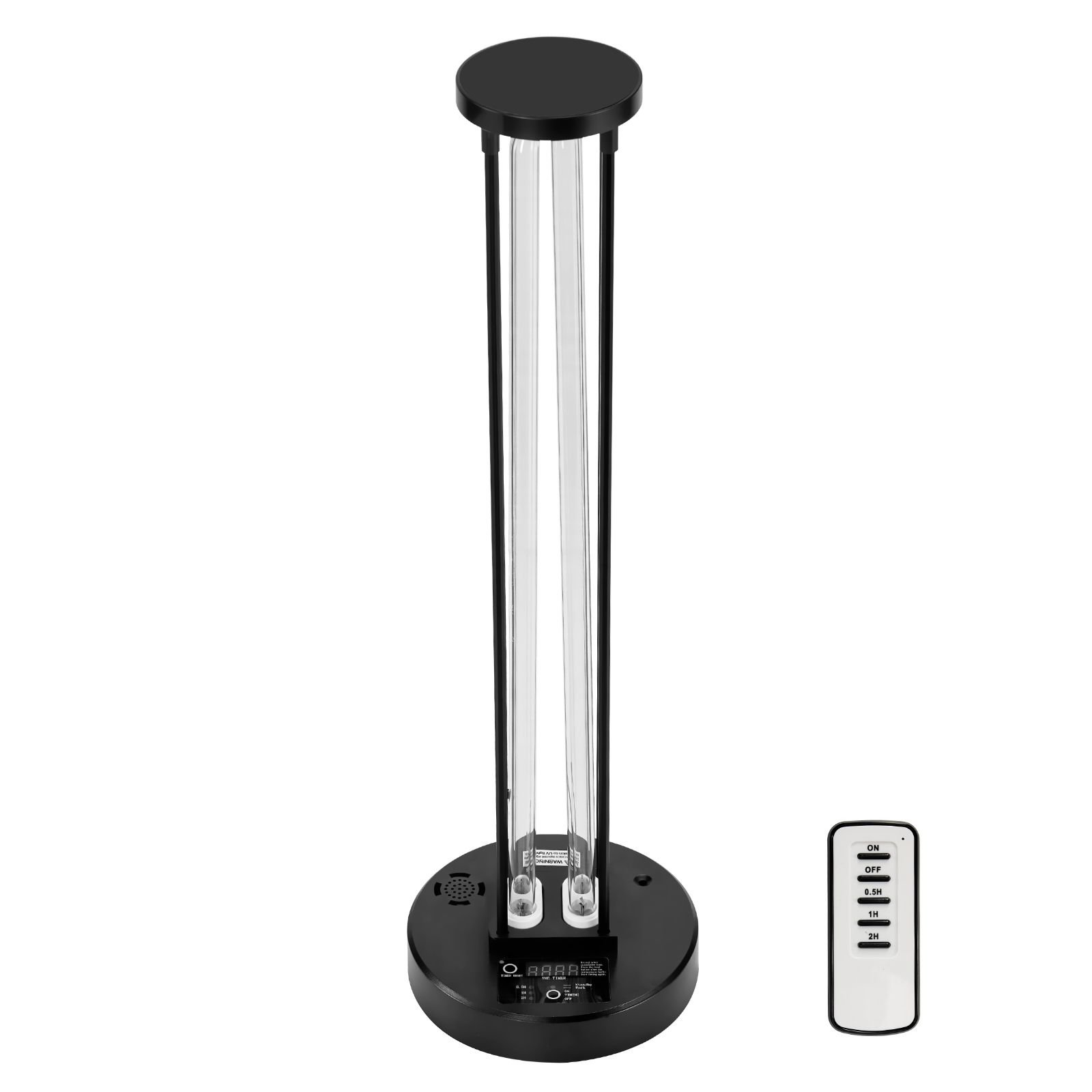 uv light, 110w ultraviolet lamp with ozone purifier, uvc lamp with 30/60/120 minutes 3 gear timer and remote control, for room up to 600 sqft, uvo lights for living room, bedroom, hotel, school