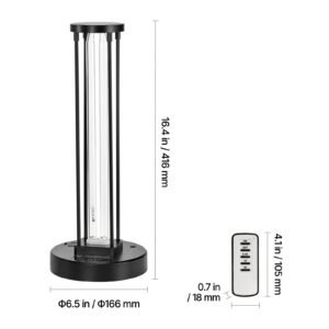 UV Light, 36W Ultraviolet Lamp with Ozone Purifier, UVC Lamp with 30/60/120 Minutes 3-Gear Timer and Remote Control, for Room up to 400 sqft, UVO Lights for Living Room, Bedroom, Hotel, School