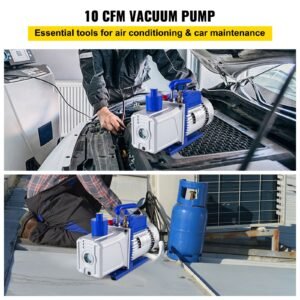 vacuum pump 12cfm 1hp vane vacuum pump two stage 3 x 10 1 pa ultimate hvac rotary auto ac refrigerant vacuum pump, for automobile reparation vacuum evacuation