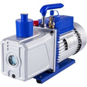 Vacuum Pump 12CFM 1HP Vane Vacuum Pump Two Stage 3 x 10-1 Pa Ultimate HVAC Rotary Auto AC Refrigerant Vacuum Pump, for Automobile Reparation Vacuum Evacuation