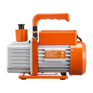 vacuum pump, 3.5 cfm, hvac single stage rotary vane vacuum pump, for r134a r22 r410a systems, auto ac vacuum pump kit with oil bottle, for automotive air conditioner maintenance resin degassing