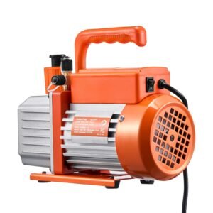vacuum pump, 3.5 cfm, hvac single stage rotary vane vacuum pump, for r134a r22 r410a systems, auto ac vacuum pump kit with oil bottle, for automotive air conditioner maintenance resin degassing