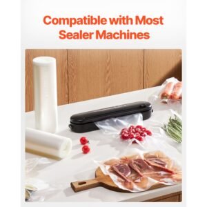 vacuum sealer bags, 2 rolls 11 in x 50 ft, non bpa food grade seal a meal bags, customizable freezer friendly vac sealing bag for food saver, food storage vacuum bags for meal prep or sous vide