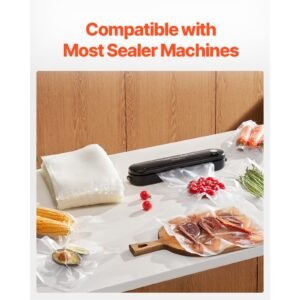 vacuum sealer bags, 200 pcs 8 x 12 inch durable seal bags, non bpa food grade seal a meal freezer bags, vac sealing bag for food saver, ideal food storage vacuum bags for meal prep or sous vide
