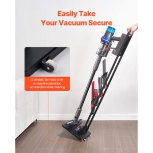 vacuum stand, compatible with dyson v6 v7 v8 v10 v11 v15, stable vacuum stand holder with wheels for dyson dc30 dc31 dc34 dc35 dc58 dc59 dc62 d74 cordless upright vacuum cleaners & accessories