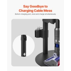 vacuum stand, compatible with v7 v8 v10 v11 v12 v15 series upright vacuum cleaners & accessories, stable vacuum stand holder with 4 anti slip pads and 3 clips for storing 6 brush heads
