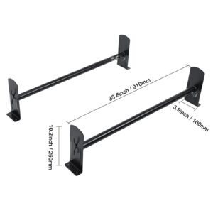 van roof ladder rack, 2 bars alloy steel roof racks, 500 lbs capacity roof rack, adjustable length 35.8" 52.4", van ladder rack compatible with chevrolet express, gmc savana, etc, drilling mount