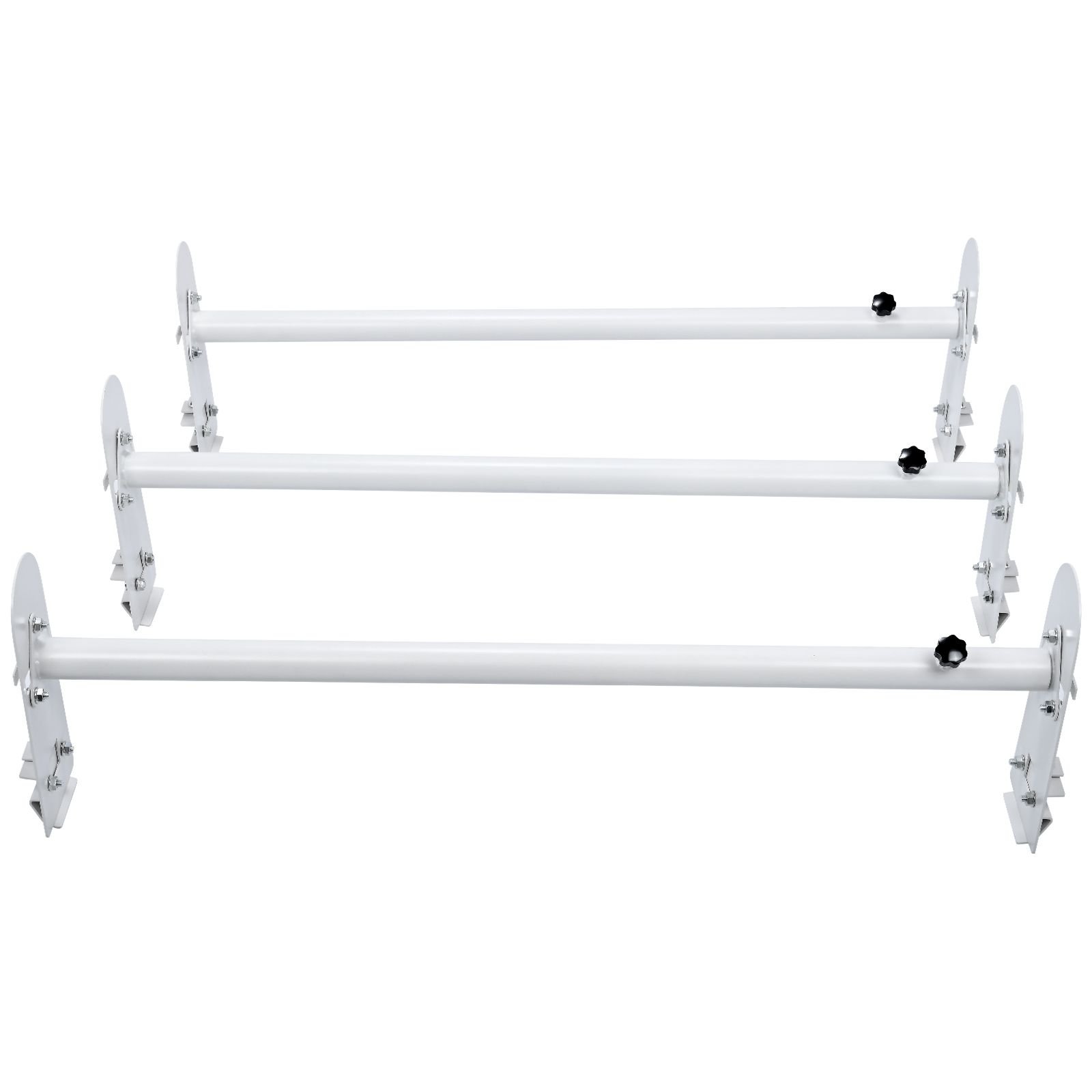 van roof ladder rack, 3 bars alloy steel roof racks, 750 lbs capacity rain gutter roof rack, adjustable length 40.2" to 74.8", van ladder rack compatible with chevrolet express, gmc savana, etc