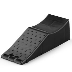 vehicle ramp, single unit auto service ramp, 20000 lbs/9 ton load limit, 5.5" elevation auto ramp, robust tire ramp for routine car care and vehicle upkeep