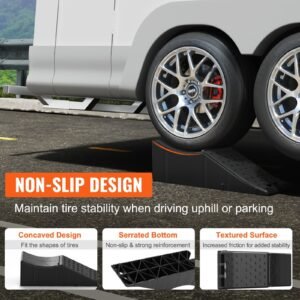 vehicle ramp, single unit auto service ramp, 20000 lbs/9 ton load limit, 5.5" elevation auto ramp, robust tire ramp for routine car care and vehicle upkeep