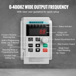 vfd 5hp, 4kw, 18a, 1 phase 220v 240v input to 3 phase 220v 240v output variable frequency drive, 0 400hz vfd for ac motor speed control