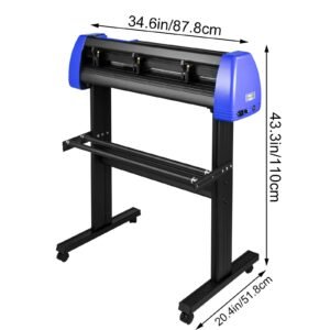vinyl cutter, 28" vinyl cutter machine with 20 blades, maximum paper feed 720mm vinyl plotter cutter machine with sturdy floor stand adjustable force and speed for sign making