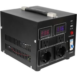 voltage converter transformer, 2000w, heavy duty step up/down transformer, convert from 110 volt to 220 volt and from 220 volt to 110 volt, with us outlet eu outlet 5v usb port, ce certified