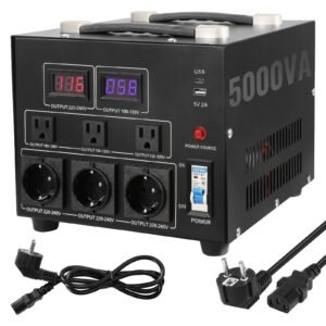 voltage converter transformer, 5000w, heavy duty step up/down transformer, convert from 110 volt to 220 volt and from 220 volt to 110 volt, with us outlet eu outlet 5v usb port, ce certified