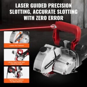 wall chaser, 2500w 38 mm cutting width,wall groove cutting machine 34mm cutting depth,wall slotting machine with 5 saw blades 4.5" diameter 6300r/min,one time forming dustless