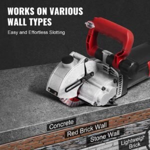 wall chaser, 2500w 38 mm cutting width,wall groove cutting machine 34mm cutting depth,wall slotting machine with 5 saw blades 4.5" diameter 6300r/min,one time forming dustless