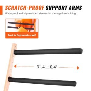 wall kayak storage rack, 4 capacity wall mounted kayak holders for kayak canoe paddle board, kayak storage hooks with adjustable padded arms, 400 lbs load kayak hanger for indoor outdoor garage