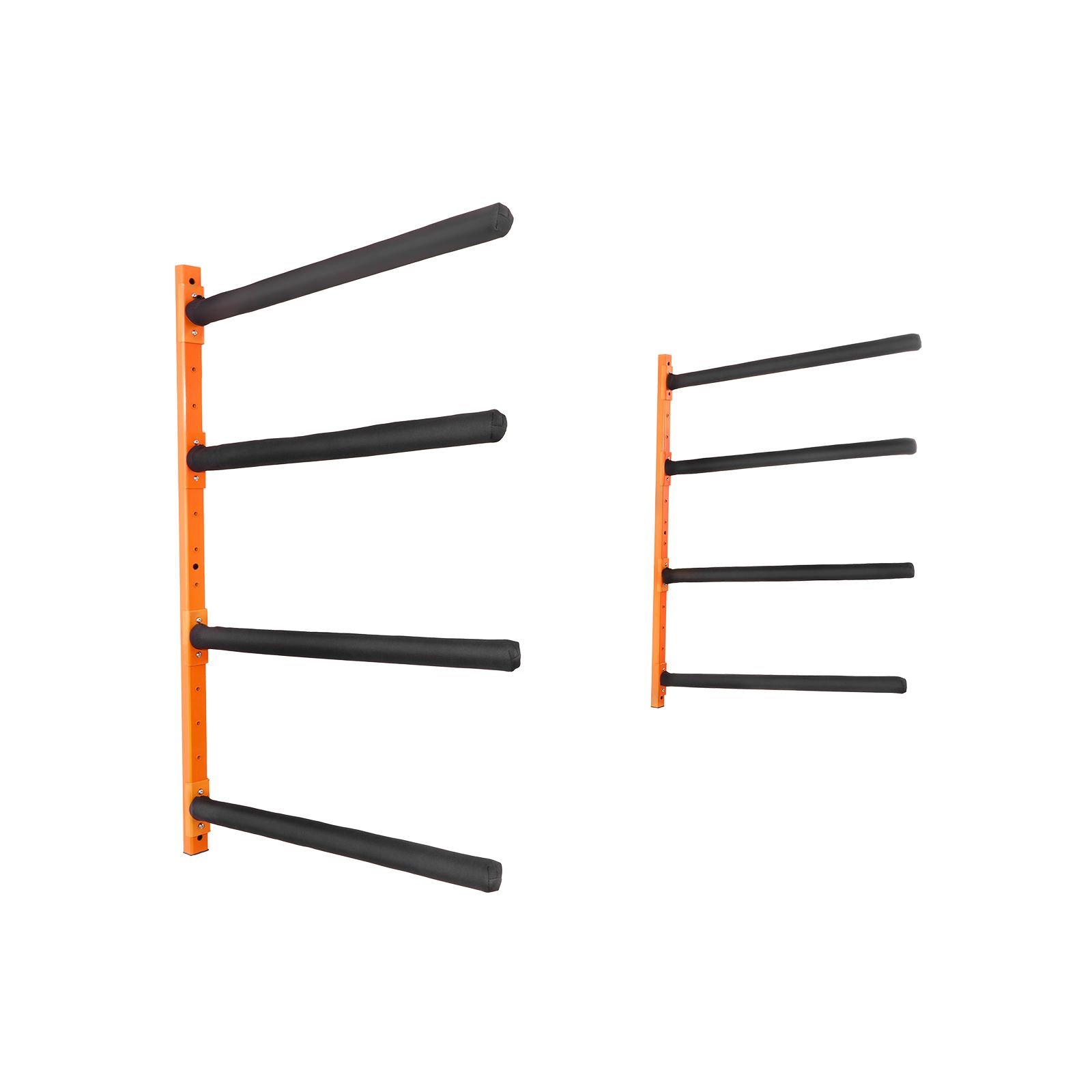 wall kayak storage rack, 4 capacity wall mounted kayak holders for kayak canoe paddle board, kayak storage hooks with adjustable padded arms, 400 lbs load kayak hanger for indoor outdoor garage