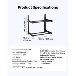 wall mount printer filament storage rack, 2 tier wall bracket storage shelf, rolling filament spool holders racks with wheels, filaments organzied for 3d printing studio, workshop (shelf only)