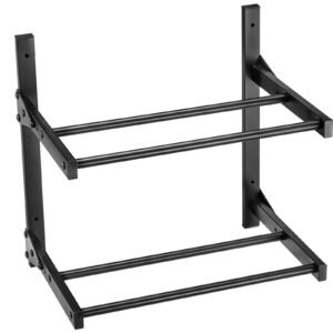 wall mount printer filament storage rack, 2 tier wall bracket storage shelf, rolling filament spool holders racks with wheels, filaments organzied for 3d printing studio, workshop (shelf only)