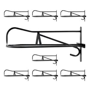 wall mount saddle rack, 27.3 x 16.3 x 12.5 in, 8 packs horse saddle rack with pad bar, portable saddle stand for english & western saddle, horse tack storage for equestrian garden, black