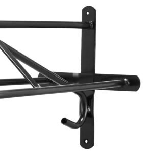 wall mount saddle rack, 27.3 x 16.3 x 12.5 in, 8 packs horse saddle rack with pad bar, portable saddle stand for english & western saddle, horse tack storage for equestrian garden, black