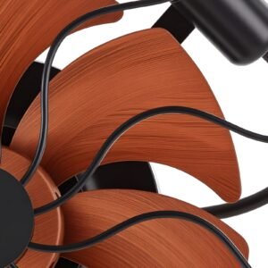 wall mounted fan with lights, 21 inch wall mount fan with remote, 6 speeds plug in wall fan, timer, 360°adjustable tilt for bedroom,garage,workshop (compatible 4 e26 bulb sockets,no bulb)
