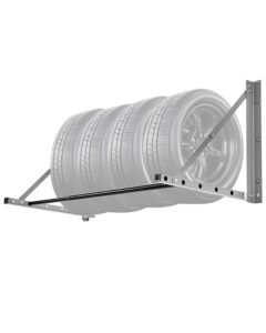 Wall Mounted Folding Tire Rack, 32" - 48" Adjustable Tire Rack, Q235 Heavy-Duty Steel Tire Storage Rack for R14-R20 inch Standard Tires, Max 300lbs Load Capacity for Garage Workshop Repair Shop